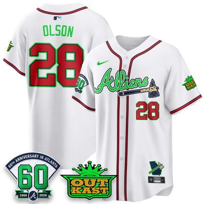 Atlanta Braves x Atliens Cool Base Galaxy Version Jersey - Stitched