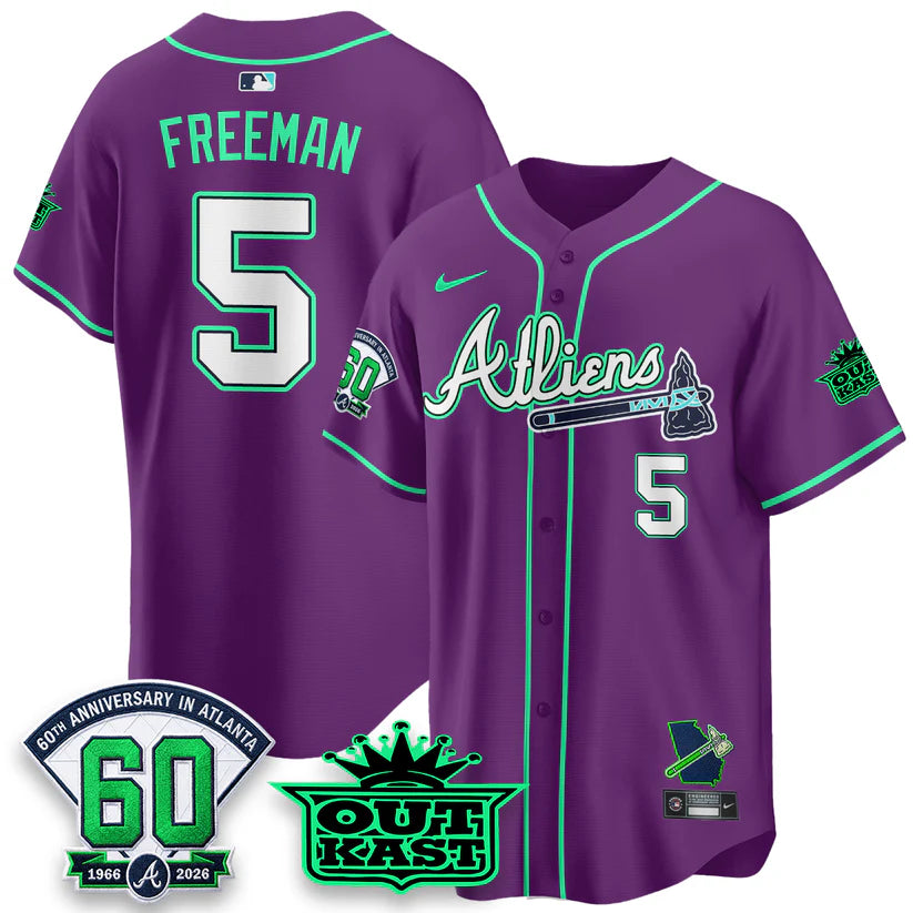 Atlanta Braves x Atliens Cool Base Galaxy Version Jersey - Stitched
