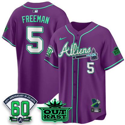 Atlanta Braves x Atliens Cool Base Galaxy Version Jersey - Stitched