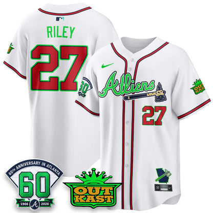 Atlanta Braves x Atliens Cool Base Galaxy Version Jersey - Stitched