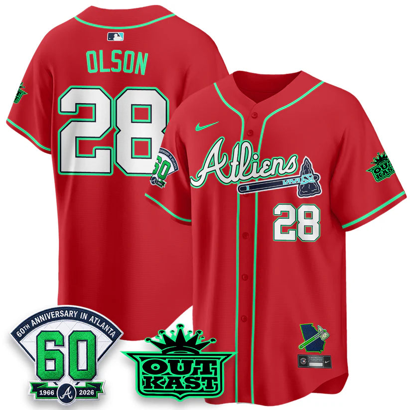 Atlanta Braves x Atliens Cool Base Galaxy Version Jersey - Stitched