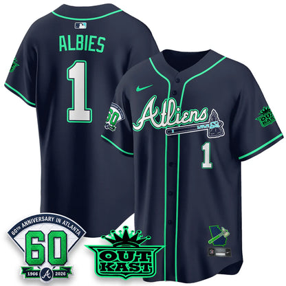 Atlanta Braves x Atliens Cool Base Galaxy Version Jersey - Stitched