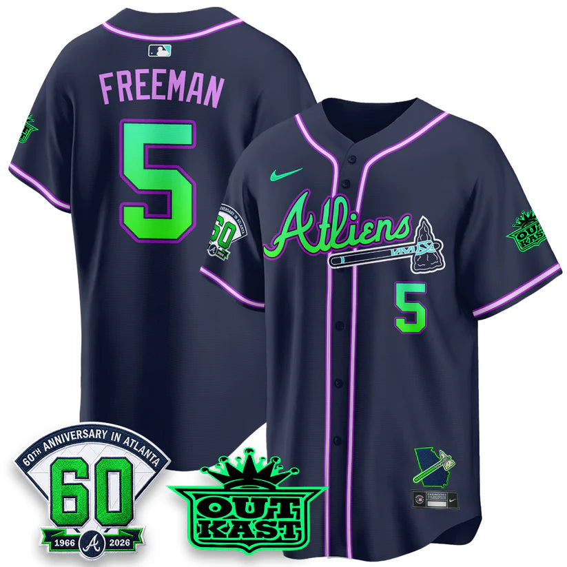 Atlanta Braves x Atliens Cool Base Galaxy Version Jersey - Stitched