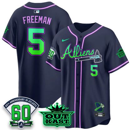 Atlanta Braves x Atliens Cool Base Galaxy Version Jersey - Stitched