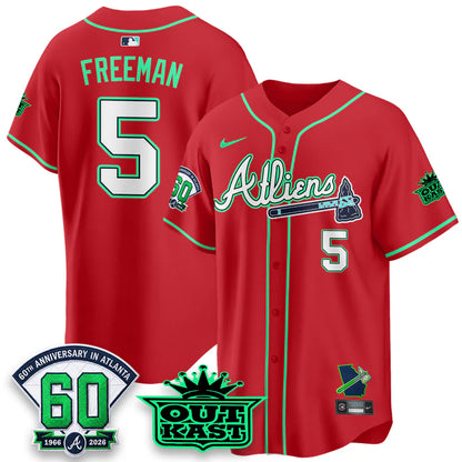 Atlanta Braves x Atliens Cool Base Galaxy Version Jersey - Stitched
