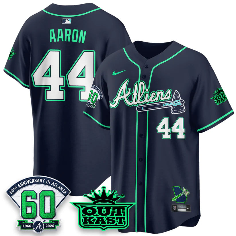 Atlanta Braves x Atliens Cool Base Galaxy Version Jersey - Stitched