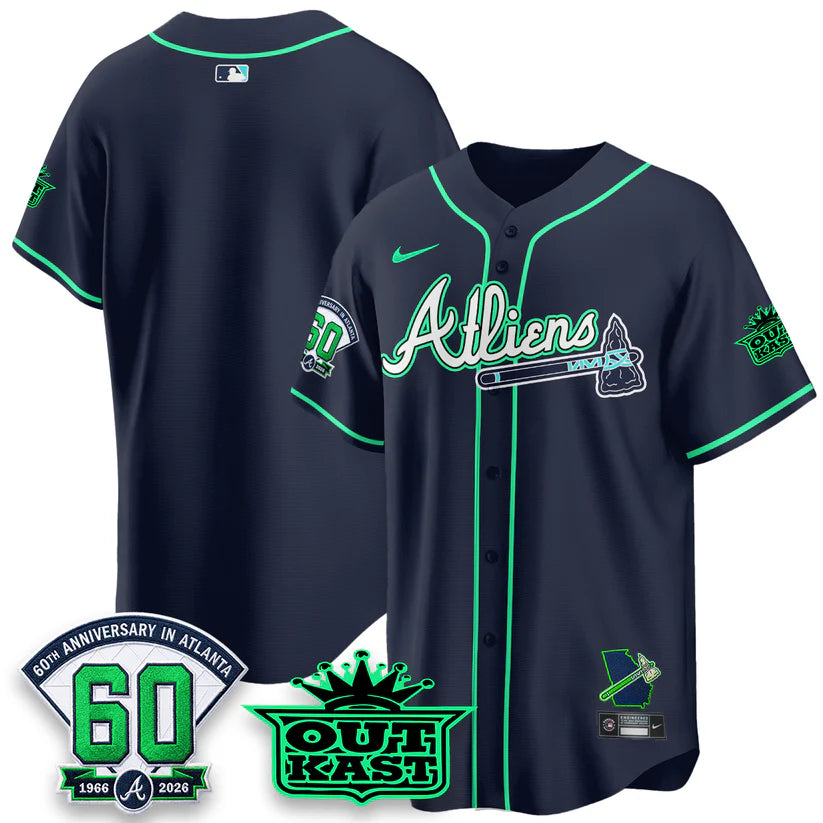 Atlanta Braves x Atliens Cool Base Galaxy Version Jersey - Stitched