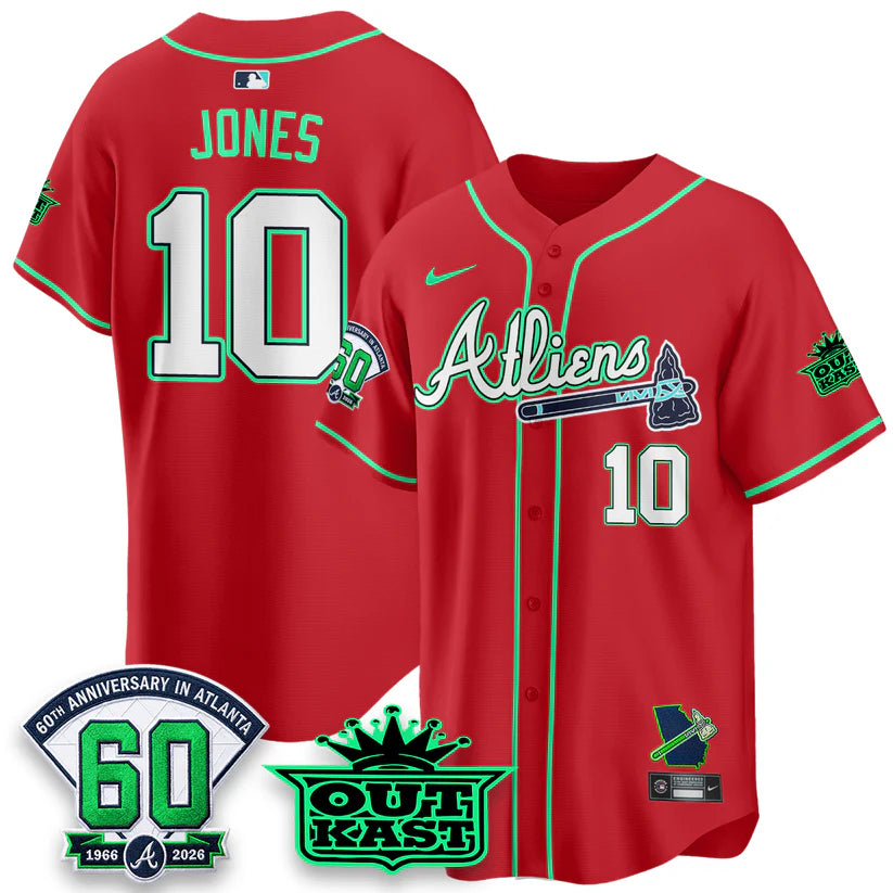 Atlanta Braves x Atliens Cool Base Galaxy Version Jersey - Stitched